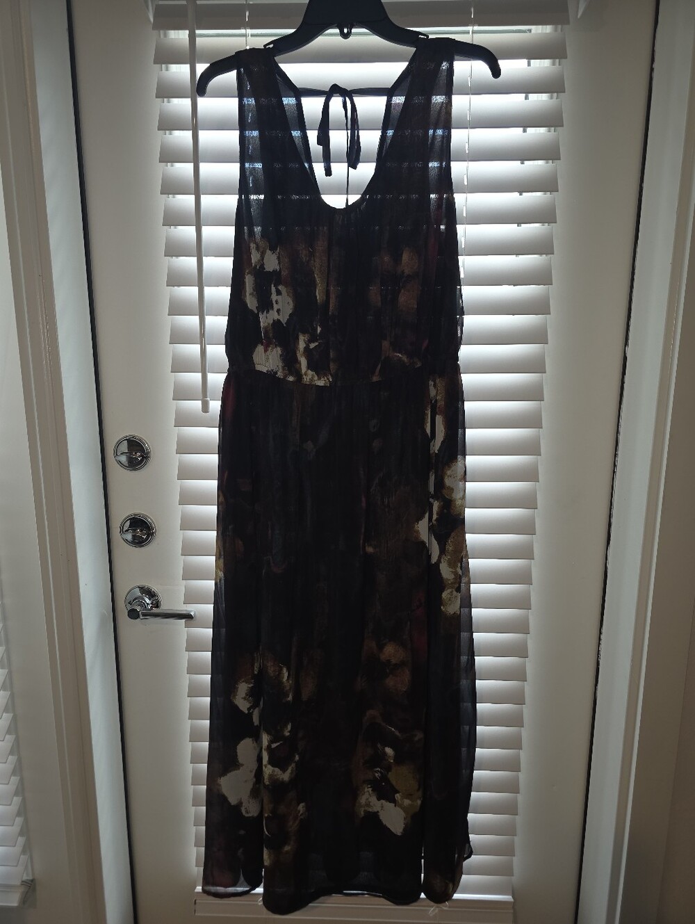Monroe & Main Sleeveless Belted Waist Abstract Floral Maxi Dress Size XL NWT